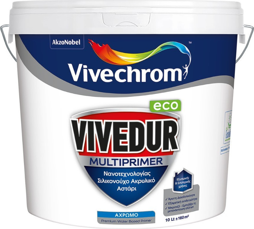 ΑΚΡΥΛΙΚΟ ΑΣΤΑΡΙ 10LT ΝΕΡΟΥ ΝΑΝΟΤΕΧΝΟΛΟΓΙΑΣ VIVECHROM VIVEDUR MULTIPRIMER ECO 