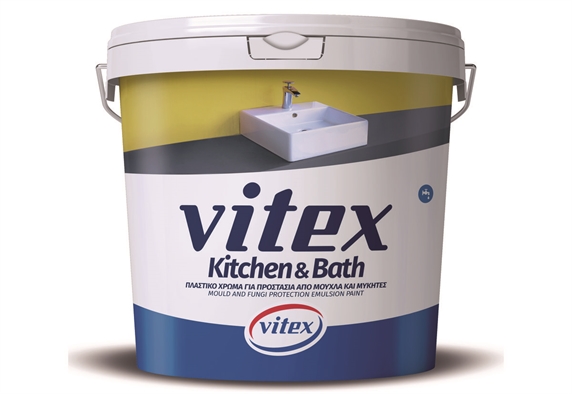 ΠΛΑΣΤΙΚΟ ΧΡΩΜΑ 9L ΛΕΥΚΟ VITEX KITCHEN & BATH ΓΙΑ ΠΡΟΣΤΑΣΙΑ ΑΠΟ ΜΟΥΧΛΑ ΚΑΙ ΜΥΚΗΤΕΣ 