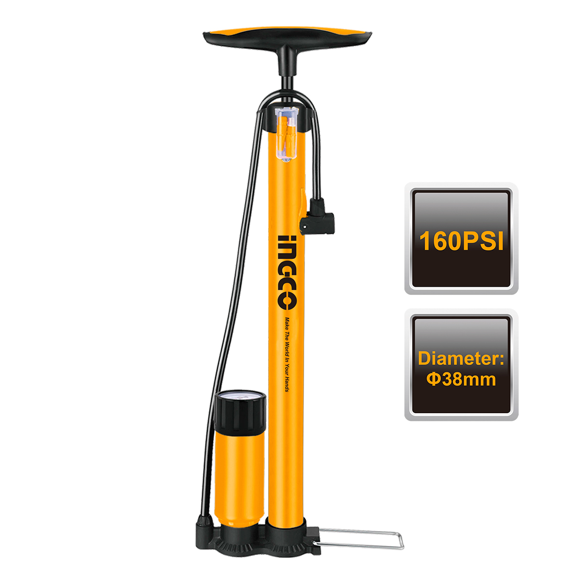 ΤΡΟΜΠΑ  ΑΕΡΟΣ ΧΕΙΡΟΣ 160PSI ΜΕ ΜΑΝΟΜΕΤΡΟ INGCO MPP3811