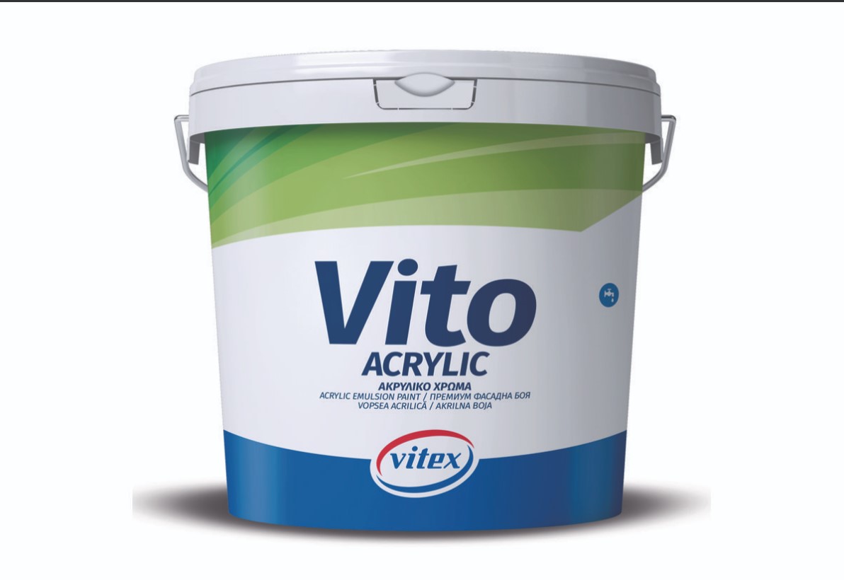 ΑΚΡΥΛΙΚΟ ΧΡΩΜΑ ΛΕΥΚΟ 9LT VITEX VITO ACRYLIC ΓΙΑ ΕΞΩΤΕΡΙΚΗ ΧΡΗΣΗ