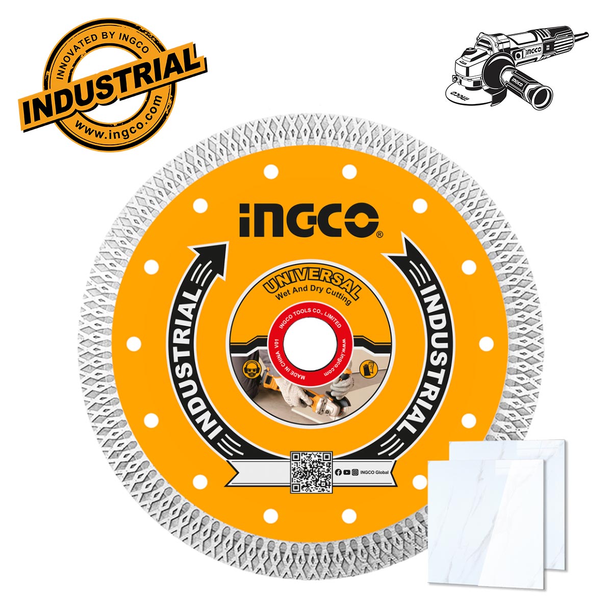 ΔΙΑΜΑΝΤΟΔΙΣΚΟΣ ΛΕΠΤΟΣ ΔΟΜΙΚΩΝ ΥΛΙΚΩΝ 125MM X 1.4MM INGCO DMD081251HT