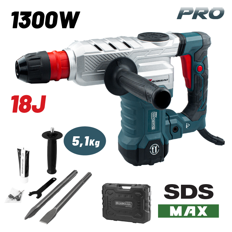 ΠΙΣΤΟΛΕΤΟ ΚΡΟΥΣΤΙΚΟ SDS-MAX 18J 1300W 5KG BORMANN BPH6500