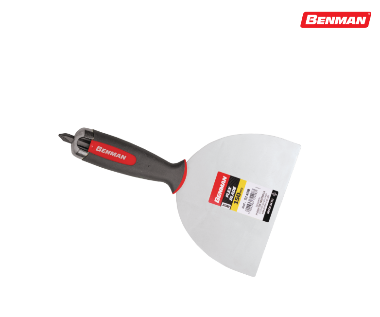 ΣΠΑΤΟΥΛΑ ΓΥΨΟΣΑΝΙΔΑΣ INOX ΜΕ 2K SOFT ΛΑΒΗ ΚΑΙ PH ΜΥΤΗ 150MM BENMAN (72498)