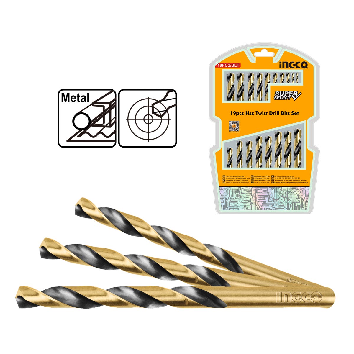 ΤΡΥΠΑΝΙΑ ΜΕΤΑΛΛΟΥ HSS 1-10MM ΣΕΤ 19 ΤΕΜ INGCO AKDB9190