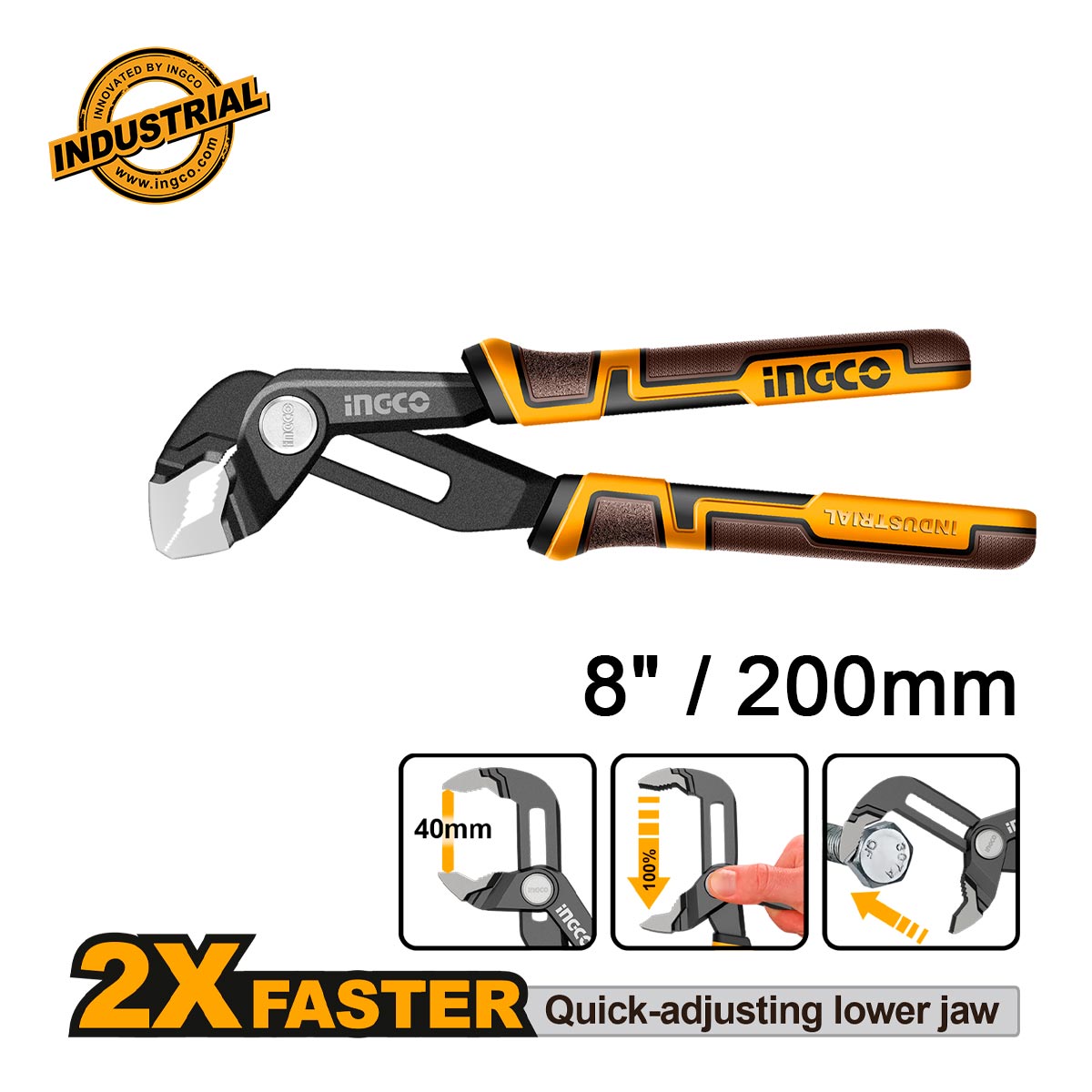 ΓΚΑΖΟΤΑΝΑΛΙΑ ΡΥΘΜΙΖΟΜΕΝΗ FAST ADJUSTMENT 8"/200MM INGCO HPP38208