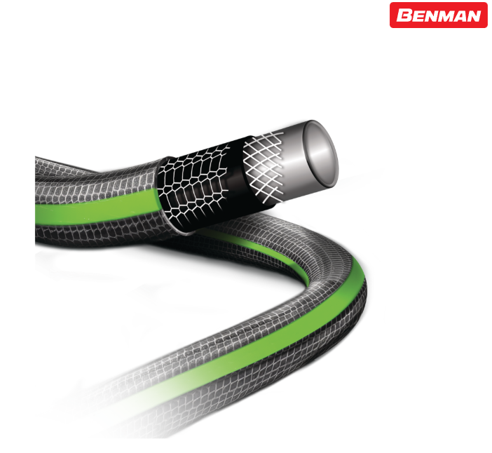 ΛΑΣΤΙΧΟ ΠΟΤΙΣΜΑΤΟΣ 1/2"X50M FLEX PRO 1/2"X50M ΓΚΡΙ-ΠΡΑΣΙΝΟ BENMAN 77795