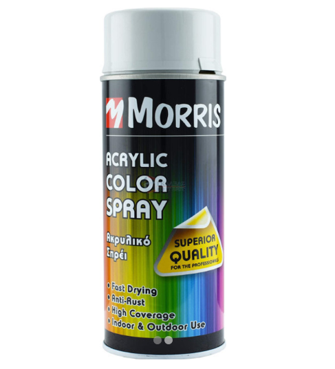 ΣΠΡΕΙ ΧΡΩΜΑΤΟΣ ΓΥΑΛΙΣΤΕΡΟ ΓΚΡΙ ΑΝΟΙΚΤΟ MORRIS 400ML RAL 7035