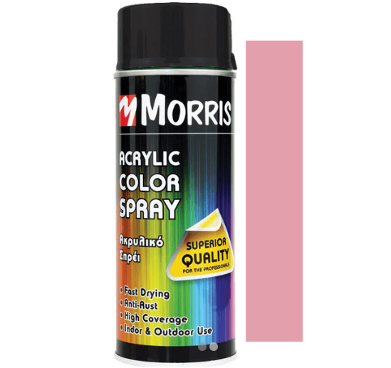 ΣΠΡΕΙ ΧΡΩΜΑΤΟΣ, ΓΥΑΛΙΣΤΕΡΟ ΑΝΟΙΚΤΟ ΡΟΖ, MORRIS 400ML - RAL 3015