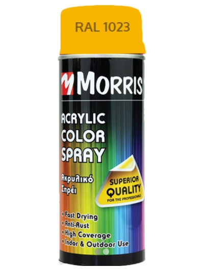 ΣΠΡΕΙ ΧΡΩΜΑΤΟΣ, ΓΥΑΛΙΣΤΕΡΟ ΣΚΟΥΡΟ ΚΙΤΡΙΝΟ, MORRIS 400ML - RAL 1023