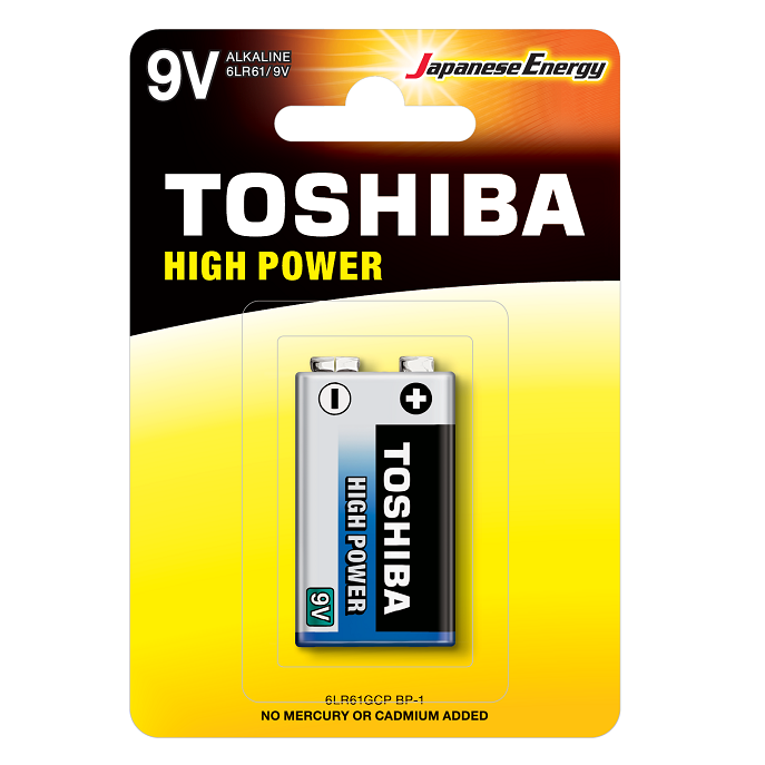 ΜΠΑΤΑΡΙΕΣ TOSHIBA ΑΛΚΑΛΙΚΗ ΠΛΑΚΕ 9V BLISTER 1ΤΕΜ 6LF22