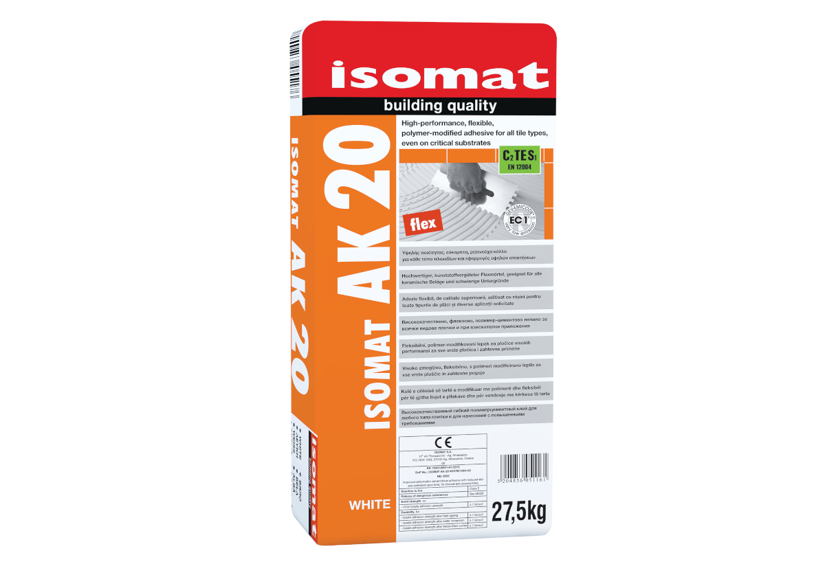 ΚΟΛΛΑ ΠΛΑΚΙΔΙΩΝ 5ΚG ISOMAT AK 20 (ΕΥΚΑΜΠΤΗ - ΡΗΤΙΝΟΥΧΑ) 