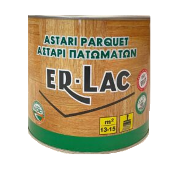 AΣΤΑΡΙ ΞΥΛΙΝΩΝ ΠΑΤΩΜΑΤΩΝ ΔΙΑΦΑΝΟ 2.5LT ER-LAC PARQUET ΚΑΤΑΛΛΗΛΟ ΓΙΑ ΜΗ ΣΙΔΗΡΑ ΜΕΤΑΛΛΑ