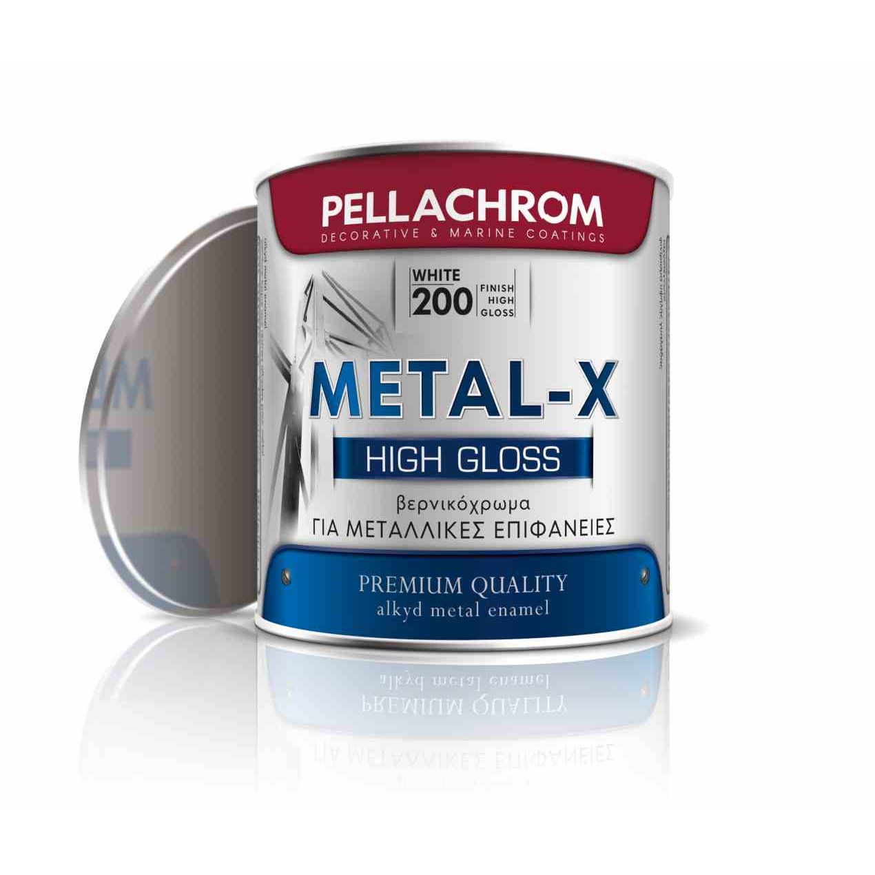 ΧΡΩΜΑ ΜΕΤΑΛΛΩΝ ΛΕΥΚΟ 10LT ΑΛΚΥΔΙΚΟ METAL-X N.200 GLOSS WHITE PELLACHROM