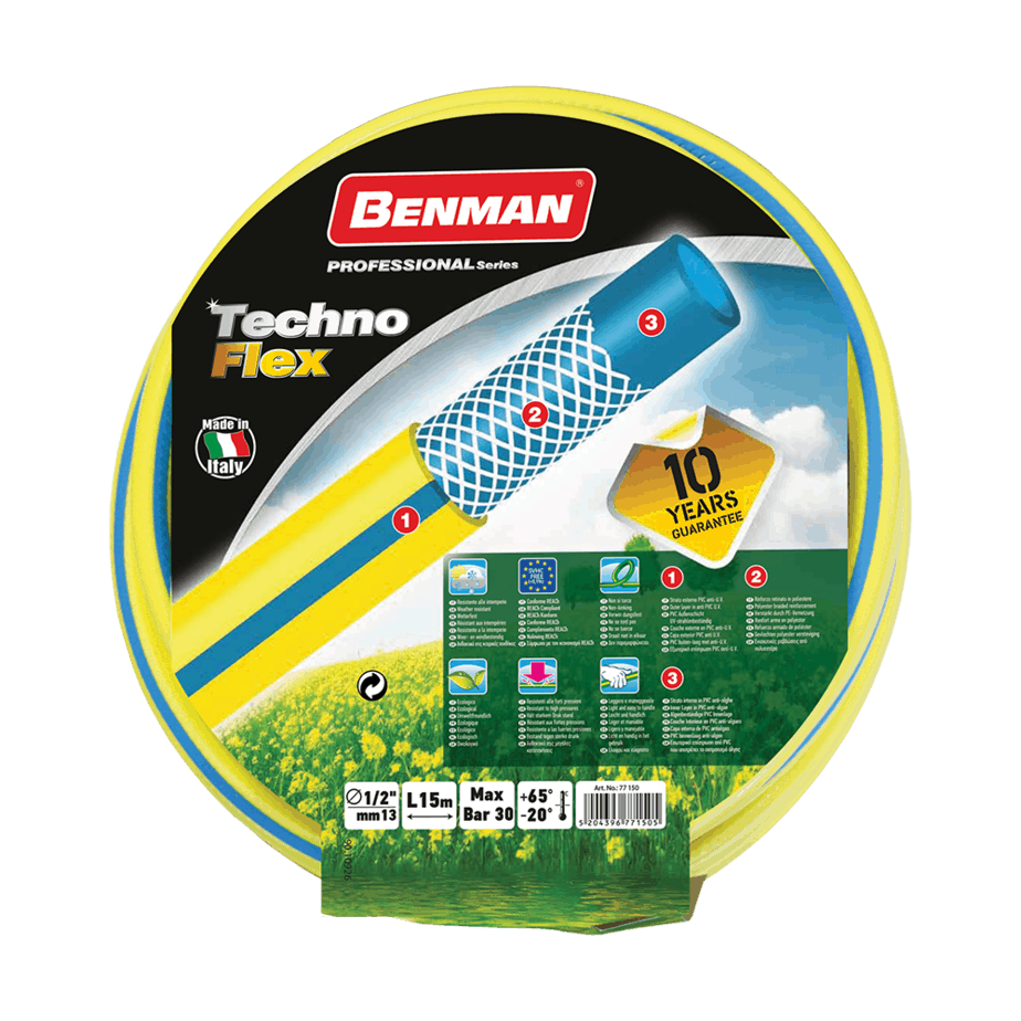 ΛΑΣΤΙΧΟ ΠΟΤΙΣΜΑΤΟΣ TECHNOFLEX 5/8" 15 ΜΕΤΡΑ (ΚΙΤΡΙΝΟ) BENMAN 77153
