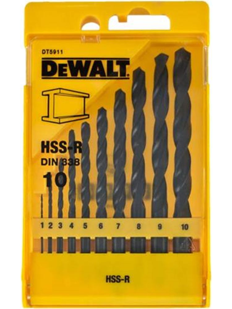 ΤΡΥΠΑΝΙΑ ΜΕΤΑΛΛΟΥ ΣΕΤ HSS-R 10 ΤΕΜΑΧΙΩΝ DEWALT DT5911 