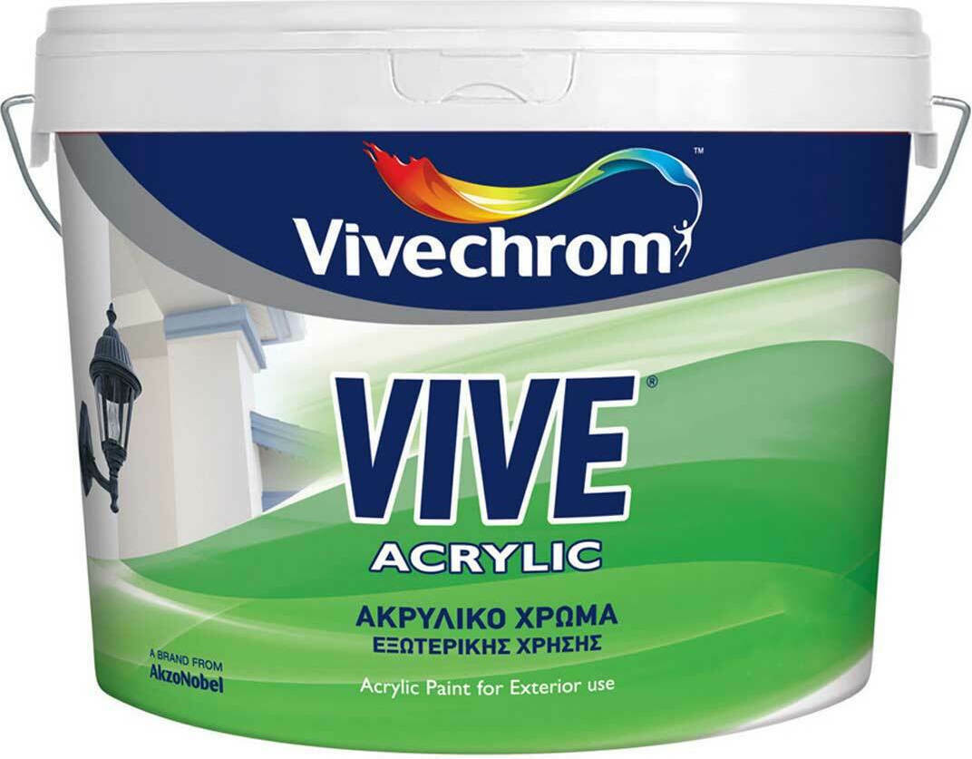 AΚΡΥΛΙΚΟ ΧΡΩΜΑ ΕΞΩΤΕΡΙΚΗΣ ΧΡΗΣΗΣ 9LT ΛΕΥΚΟ - WHITE 30 VIVECHROM VIVE ACRYLIC 