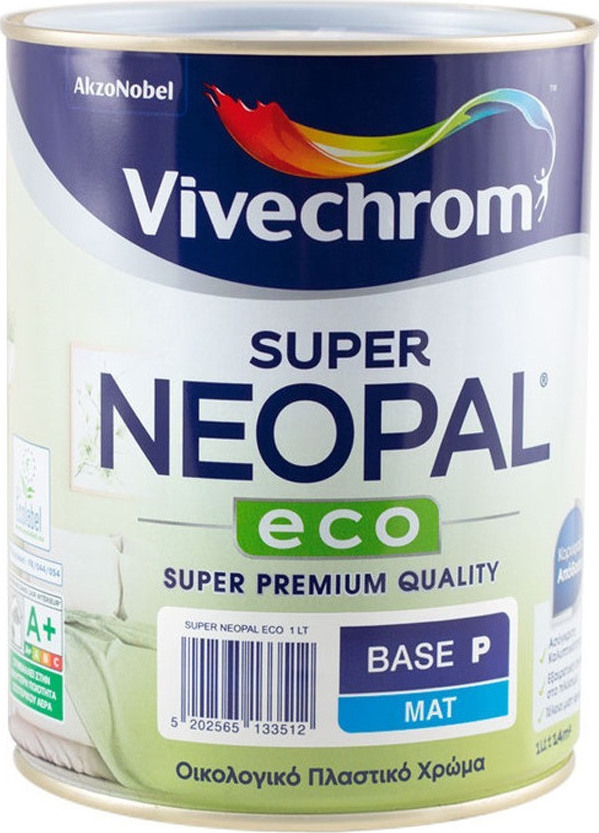 ΠΛΑΣΤΙΚΟ ΧΡΩΜΑ 750ML ΟΙΚΟΛΟΓΙΚΟ VIVECHROM SUPER NEOPAL ECO 30 WHITE ΓΙΑ ΕΣΩΤΕΡΙΚΗ ΧΡΗΣΗ