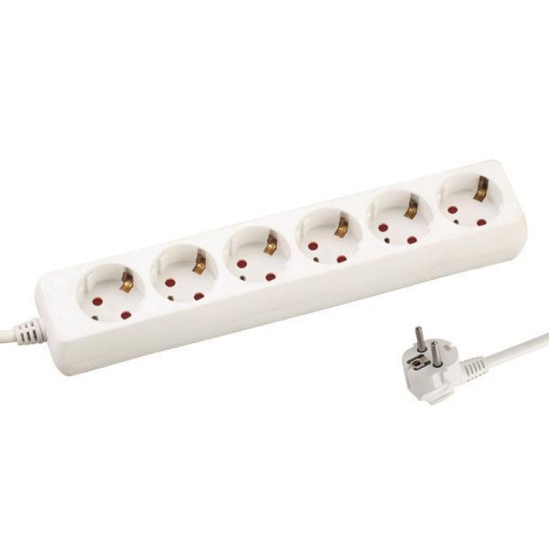 ΠΟΛΥΜΠΡΙΖΟ 6 ΘΕΣΕΩΝ ΜΕ ΚΑΛΩΔΙΟ 1.5 ΜΕΤΡΟ EUROLAMP 147-62204