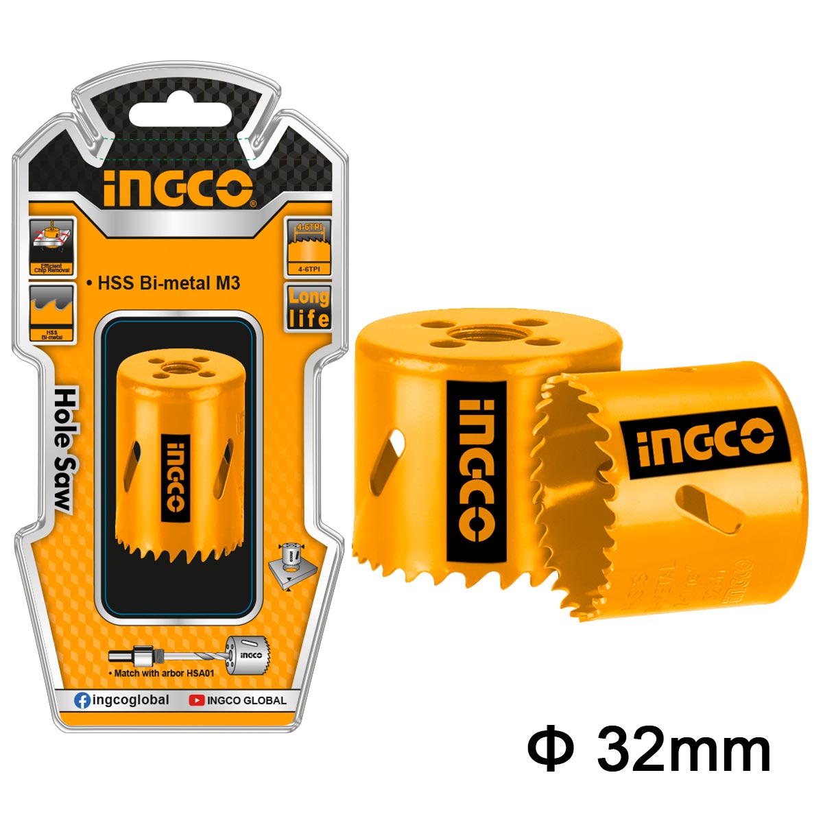 ΠΟΤΗΡΟΤΡΥΠΑΝΑ BI-METAL 32MM HSB10321 INGCO